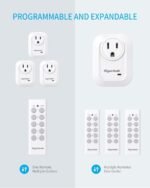 Upgraded Remote Control Outlet Wireless Light Switch for Household Appliances, Expandable Remote Light Switch Kit, Up to 100 ft Range, FCC Certified, ETL Listed, White (5 Outlets + 2 Remotes) - Image 6