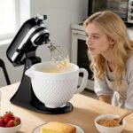 Ceramic Mixer Bowl For KitchenAid all 4.5-5 Quart Tilt-Head Stand Mixers, 5 qt Mixing Bowl For Kitchen Aid Accessories and Attachments with Handle - Image 3