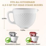 Ceramic Mixer Bowl For KitchenAid all 4.5-5 Quart Tilt-Head Stand Mixers, 5 qt Mixing Bowl For Kitchen Aid Accessories and Attachments with Handle - Image 4