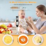 Keylitos 5 in 1 Immersion Hand Blender Mixer, [Upgraded] Handheld Stick Blender with 600ML Chopper, 800ML Beaker, Whisk and Milk Frother for Smoothie, Baby Food, Sauces Red,Puree, Soup (Black) - Image 3