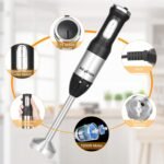 Keylitos 5 in 1 Immersion Hand Blender Mixer, [Upgraded] Handheld Stick Blender with 600ML Chopper, 800ML Beaker, Whisk and Milk Frother for Smoothie, Baby Food, Sauces Red,Puree, Soup (Black) - Image 6