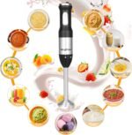 Keylitos 5 in 1 Immersion Hand Blender Mixer, [Upgraded] Handheld Stick Blender with 600ML Chopper, 800ML Beaker, Whisk and Milk Frother for Smoothie, Baby Food, Sauces Red,Puree, Soup (Black) - Image 7