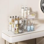 Delamu 2-Tier Under Sink Organizers and Storage, Multi-Purpose Stackable Bathroom Cabinet organizers, Pull Out Kitchen Pantry Organization and Storage with Dividers(2 Pack, Clear) - Image 6