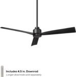 Clean Indoor/Outdoor 3-Blade Smart Compatible Ceiling Fan 52in Matte Black with Remote Control and Wall Cradle. Works with iOS/Android, Alexa, Google Assistant, Samsung SmartThings, and Ecobee. - Image 3