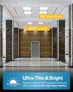 Sunco 24 Pack 2x2 LED Flat Panel Light for Drop Ceiling, Commercial Troffer Replacement Lighting Fixture, 4400 LM, 40W, Selectable CCT 4000K/5000K/6000K, Dimmable (0-10V), Dustproof ETL - Image 8