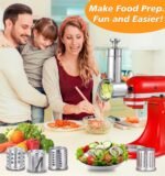 Stainless Steel Salad Maker Attachment for KitchenAid Mixers, Large Slicer Shredder & Cheese Grater Accessories with 4 Blades,Dishwasher Safe - Image 3