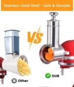 Stainless Steel Salad Maker Attachment for KitchenAid Mixers, Large Slicer Shredder & Cheese Grater Accessories with 4 Blades,Dishwasher Safe - Image 4