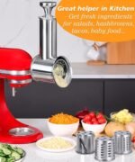 Stainless Steel Salad Maker Attachment for KitchenAid Mixers, Large Slicer Shredder & Cheese Grater Accessories with 4 Blades,Dishwasher Safe - Image 6