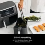 Ninja DZ201 Foodi 8-Quart 6-in-1 DualZone Air Fryer (Renewed), 2 Independent Fry Baskets, Smart Finish & Match Cook, Roast, Bake, Reheat, Dehydrate - Image 4