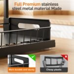 Under Sink Organizer,Metal Pull Out Cabinet Organizer Shelf,Kitchen Bathroom Organizers with Sliding Drawer,Storage Shelves,Storage and organization for Home,Laundry,RV,Pantry,Spice,Black,2 Pack - Image 4