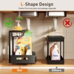 Under Sink Organizer,Metal Pull Out Cabinet Organizer Shelf,Kitchen Bathroom Organizers with Sliding Drawer,Storage Shelves,Storage and organization for Home,Laundry,RV,Pantry,Spice,Black,2 Pack - Image 6