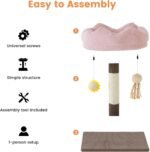 Gardner Pet 20" Cat Tree Corduroy, Solid Wood Small Cat Tree, Compact Cat Tower Perch for Kittens & Indoor Cats(Brown, Circle-Corduroy) - Image 7