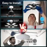 4 Pack Garage Lights, 28000LM Super Bright LED Shop Lights with 6+1 Deformable Panels, 6500K Garage Light Ceiling Led, E26/E27 Socket Screw in Bulb for Warehouse, Workshop, Basement, Attic - Image 4