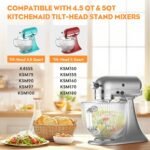 Cofun Glass Mixer Bowl for Kitchenaid Tilt-Head Stand Mixers 4.5-5 Quart, 5 qt Mixing Bowl Replacement for Kitchen aid with Measurement Markings,Handle - Image 4