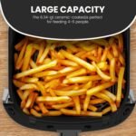 NEWBULIG Air Fryer, 6QT Square Airfryer with Visual Window, 400℉ Fast Heating Air Fryers Oven with Timer, Auto-Off, Non Toxic & Non Stick, Multiple 12 Modes for Roast, Bake, Dehydrate, Fry, Reheat - Image 4