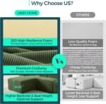 LINSY HOME Modular Sectional Sofa, 105" Boneless Couch U Shaped 3-Seat Sofa with 2 Ottomans, Corduroy Sectional Cloud Couches for Living Room, No Assembly Required, Green - Image 6