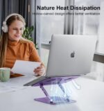 Adjustable Laptop Stand for Desk,Portable Laptop Stand Holder and Riser,Foldable Aluminum Notebook Computer Stands for MacBook Air Pro HP Lenovo Dell Samsung Chromebook, 10-15.6 inch, Purple - Image 5