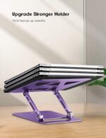 Adjustable Laptop Stand for Desk,Portable Laptop Stand Holder and Riser,Foldable Aluminum Notebook Computer Stands for MacBook Air Pro HP Lenovo Dell Samsung Chromebook, 10-15.6 inch, Purple - Image 6