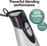 Hamilton Beach 4-in-1 Electric Immersion Hand Blender with Handheld Blending Stick, Whisk + 3-Cup Food & Vegetable Chopper Bowl, 2-Speeds, 225 Watts, Silver and Stainless Steel (59765) - Image 4
