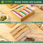 Calmbee 9 IN 1 Storage Bag Organizer for Kitchen Drawer, Bamboo Foil and Plastic Wrap with Cutter, Organizers Compatible Gallon, Quart, Sandwich Snack Size - Image 6