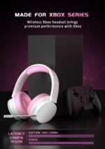 RYR Wireless Gaming Headsets, Bluetooth 5.3, 3D Surround Sound, Rotatable Earmuffs, Gaming Headphones with Noise Canceling Microphones for Xbox Series X|S, Xbox One, PS5, PS4, Mac-Pinkwhite - Image 4