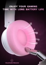 RYR Wireless Gaming Headsets, Bluetooth 5.3, 3D Surround Sound, Rotatable Earmuffs, Gaming Headphones with Noise Canceling Microphones for Xbox Series X|S, Xbox One, PS5, PS4, Mac-Pinkwhite - Image 6