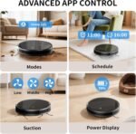 Robot Vacuum and Mop Combo, 5000 Pa Robotic Vacuum Cleaner, 120 Min Max, Super Thin, Quiet, App & Remote Control, Ideal for Hard Floor, Hair, Pet Fur, Self-Charge(G100) - Image 7