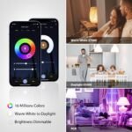 LVWIT Smart Light Bulbs Alexa, BR30 60W Equivalent, E26 Smart LED, Work with Google Assistant, Smart Life App, Tuya App, RGB Color Changing Bulb (8.5W), No Hub Required, 4-Pack - Image 3