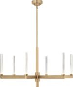 Kichler Sycara 6-Light LED Chandelier, Modern Light with Faceted Crystal in Champagne Bronze, Sloped Ceiling Compatible, for Dining or Living Room, Bedroom or Office (19.75" x 36.25"), 52667CPZ - Image 3