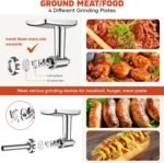 Stainless Steel Meat Grinder for KitchenAid Mixer, Meat Grinders, Sausage Stuffer, Burger Press, For Kitchen Aid Meat Grinder Attachment for KitchenAid Stand Mixer, Dishwasher Safe - Image 5