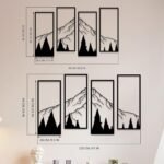 ruelen 4 Pcs Metal Mountain and Forest Wall Decorations Line Drawing Wall Art Minimalist Wall Decor Rustic Nature Home Wall Art Sculpture Office Living Room Bedroom - Image 4