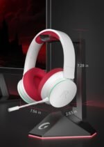 RYR Wireless Gaming Headset for Xbox Series X|S, Xbox One, PS5, PS4, Mac, Bluetooth 5.3, 3D Surround Sound, Rotatable Earmuffs, Gaming Headphones with Noise Canceling Microphones, White-Red - Image 9