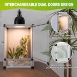 Small Reptile Cage 8" x 8" x 12", Hatching Habitat, Dual Doors, Screen & Acrylic Ventilation, Easy Assembly, for Lizards, Frogs, Geckos - Image 3