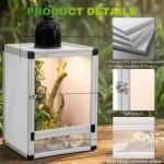 Small Reptile Cage 8" x 8" x 12", Hatching Habitat, Dual Doors, Screen & Acrylic Ventilation, Easy Assembly, for Lizards, Frogs, Geckos - Image 4