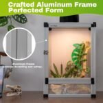 Small Reptile Cage 8" x 8" x 12", Hatching Habitat, Dual Doors, Screen & Acrylic Ventilation, Easy Assembly, for Lizards, Frogs, Geckos - Image 8
