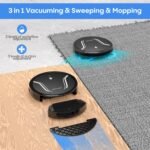 Bagotte Robot Vacuum and Mop Combo, 5000Pa Mopping Robot Vacuum Cleaner with 4-in-1 Robotic Vacuum Cleaner, App & Remote Control, Auto Recharge, WiFi/Alexa/App, Ideal for Hard Floor,Pet Hair - Image 3