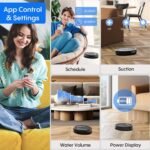 Bagotte Robot Vacuum and Mop Combo, 5000Pa Mopping Robot Vacuum Cleaner with 4-in-1 Robotic Vacuum Cleaner, App & Remote Control, Auto Recharge, WiFi/Alexa/App, Ideal for Hard Floor,Pet Hair - Image 6