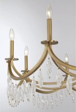Savoy House 1-1805-10-322 Kameron Crystal Vintage Clear Chandelier, 10-Light 600 Total Watts, 32" H x 60" W, Warm Brass - Image 7