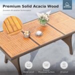 MFSTUDIO Outdoor Patio Dining Set for 6, Outdoor Table and Chairs for 6, 7 Pieces Patio Outdoor Dining Furniture, 74’’ Wood Top Rectangular Table Set with Wicker Chairs, Beige - Image 3