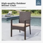 MFSTUDIO Outdoor Patio Dining Set for 6, Outdoor Table and Chairs for 6, 7 Pieces Patio Outdoor Dining Furniture, 74’’ Wood Top Rectangular Table Set with Wicker Chairs, Beige - Image 6