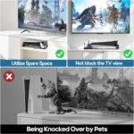 PS5/Slim/Pro Horizontal Stand with Cooling Fan & Charger for Original & Edge Controllers, Scalable Design PS5 Accessories Base with EVA Foams for All PS 5 Disc & Digital, PS 5 Sideways Stand Black - Image 8