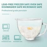 Glass Mixer Bowl For Kitchenaid Tilt-Head Stand Mixers 4.5-5 Quart, 5 qt Mixing Bowl Replacement For Kitchen aid With Measurement Markings,Handle - Image 4