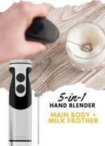 MegaWise Pro Titanium Reinforced 5-in-1 Immersion Hand Blender, Powerful Motor with 80% Sharper Blades, 12-Speed Corded Blender (Black) - Image 6