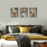 Canvas Wall Art For Living Room, Family Wall Decorations, Kitchen, Bathroom, Bedroom Modern Wall Decor Black Paintings Abstract Leaves Pictures Artwork Inspirational Home Decor 3 Pieces - Image 3