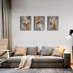 Canvas Wall Art For Living Room, Family Wall Decorations, Kitchen, Bathroom, Bedroom Modern Wall Decor Black Paintings Abstract Leaves Pictures Artwork Inspirational Home Decor 3 Pieces - Image 4