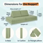 Nugget - The Original Play Couch for Kids - Modular Foam Children's Sofa for Playroom, Imagination, & Creative Open Ended Play - Washable & Convertible Playroom Furniture, Bamboo - Image 4