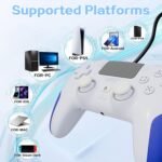 Kamylorus Wired Controller for PS-5/PC, RGB Gaming Controller with Programmable/Remap/Turbo/LED Light Functions, 3.5MM Headphone Jack, Dual Vibration - Image 3