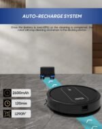 3-in-1 Robot Vacuum and Mop 4000Pa Strong Suction Robot Vacuum Cleaner & Smart Navigation & Alexa/APP Control & Central Brush & Auto Recharge, Vacuum Robot for Pet Hair, Hard Floors & Low-Pile Rugs - Image 6