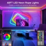 AILBTON 60FT Led Neon Rope Lights Control with App/Remote,Flexible Led Rope Light,Multiple Modes,IP65 Outdoor RGB Lights Waterproof,Music Sync Gaming Led Neon Strip Light for Bedroom Decor - Image 3