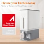 Lifewit Rice Dispenser 25 Lbs(11.3kg), Rice Storage Container Sealed Moisture Proof with Measuring Cup for Kitchen Pantry Household, BPA-Free, 1 Pack Grey - Image 3